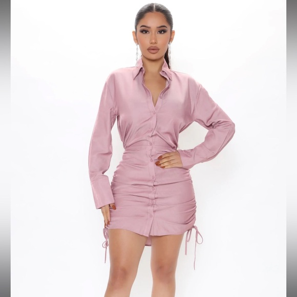 Wisdom Ruched Shirt Dress - Picture 2 of 2